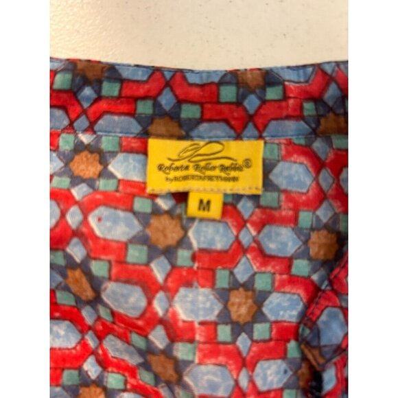 Roberta Roller Rabbit Womens Printed Beaded Tunic Top Medium - Picture 5 of 5